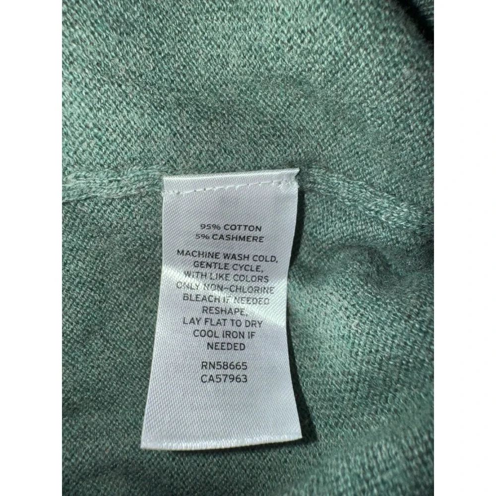 Nordstrom Mens Shop Green Cotton Cashmere Quarter Zip Pullover Sweater XL